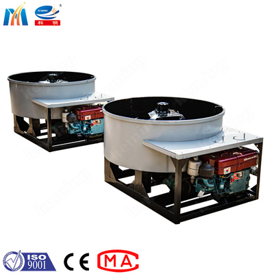 750L Diesel Industrial Concrete Pan Mixer Round Mouth Dry Mixing With Mixing Blade
