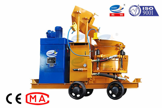 Wheeled Dust Collection Dry Gunite Shotcrete Machine For Slope Supporting