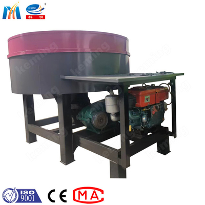 750L Diesel Industrial Concrete Pan Mixer Round Mouth Dry Mixing With Mixing Blade