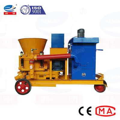 Wheeled Dust Collection Dry Gunite Shotcrete Machine For Slope Supporting