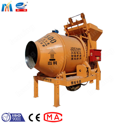 Electrical Engine Concrete Drum Mixer With Self Loading Hopper